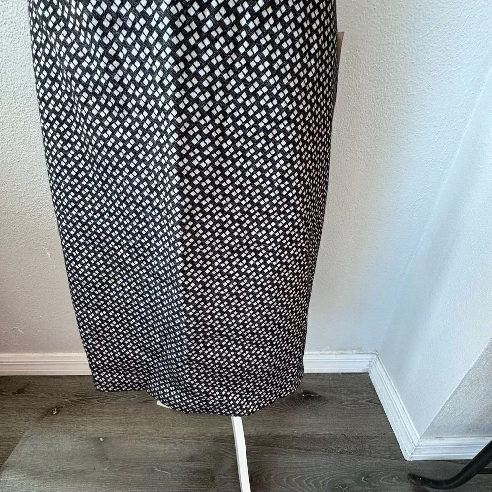 Coldwater Creek Skirt Dressy Black White Geometric A Line SZ 10 NWT